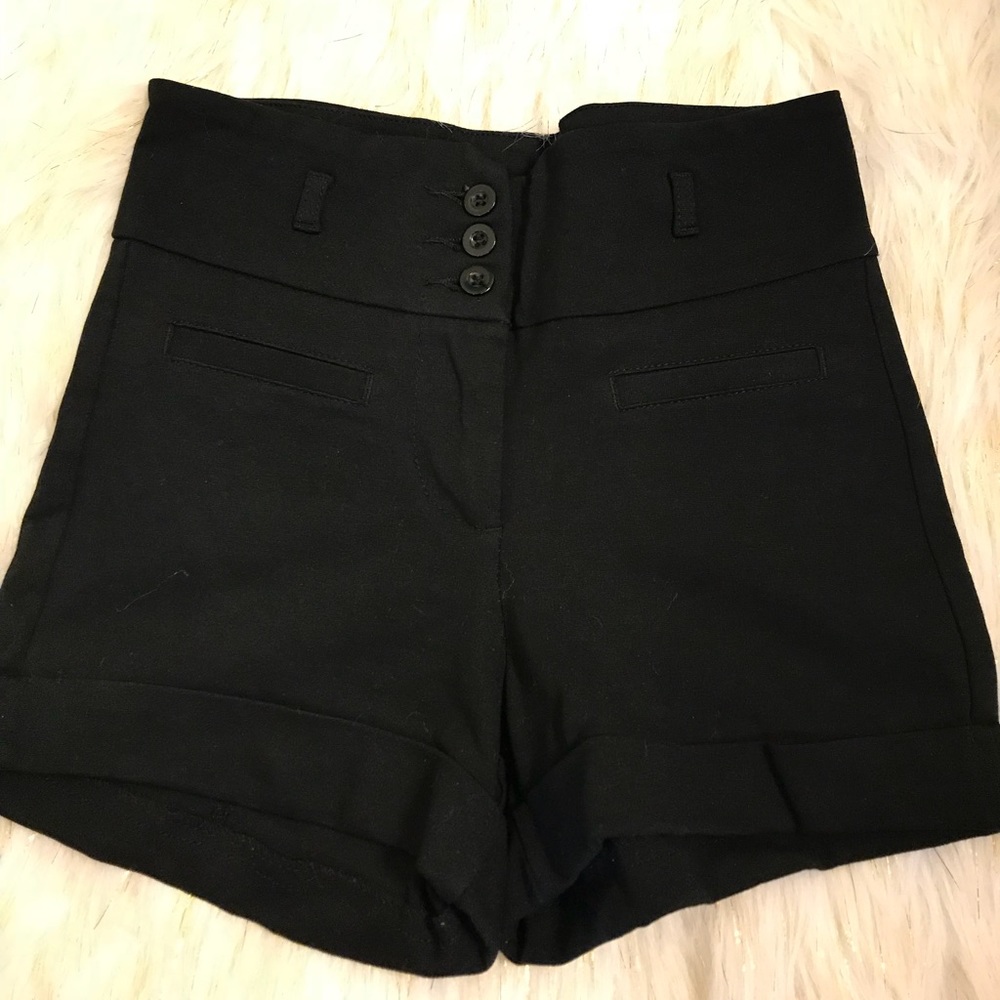 High waisted black shorts